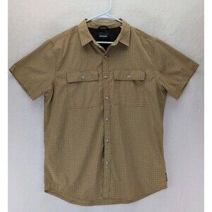 Prana Garvan Vented Short Sleeve Shirt Outdoor Fishing Hiking Men's Sz Medium